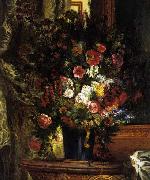 Eugene Delacroix A Vase of Flowers on a Console china oil painting artist